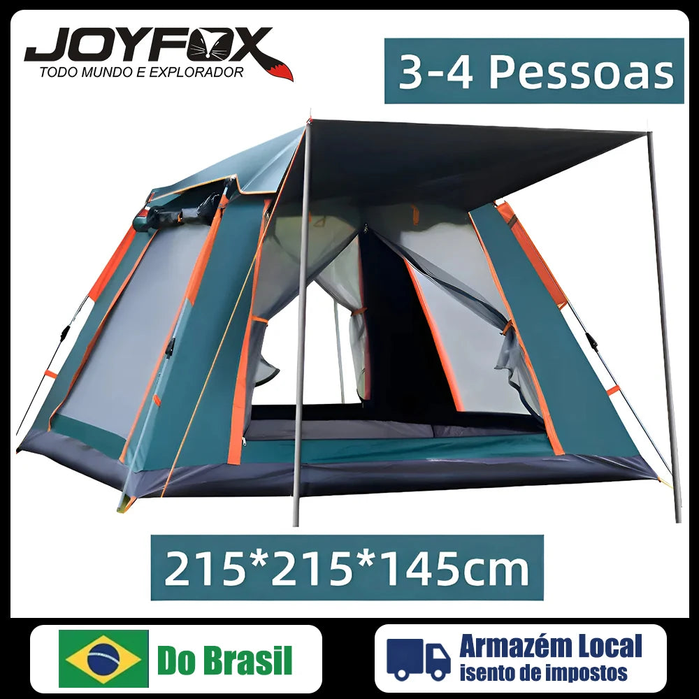 Joyfox Barraca Camping Automática Acampamento Upf50+ 5-8 Pessoas barraca de acampamento Grande Varanda para familiar portátil