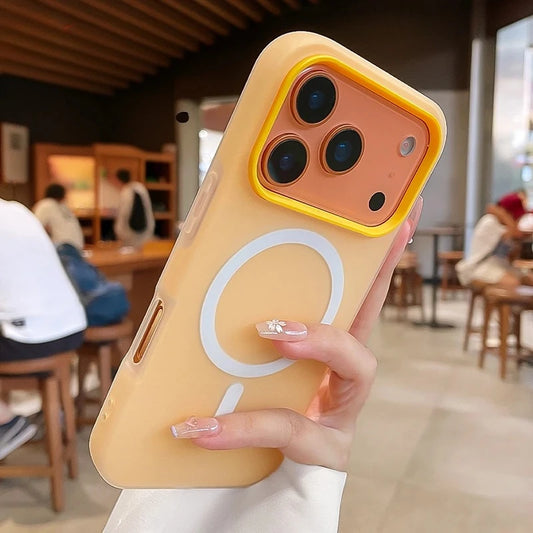 Luxo 2 em 1 magnético à prova de choque para iphone 17 pro max ar 16 15 14 plus 13 12 11 silicone líquido