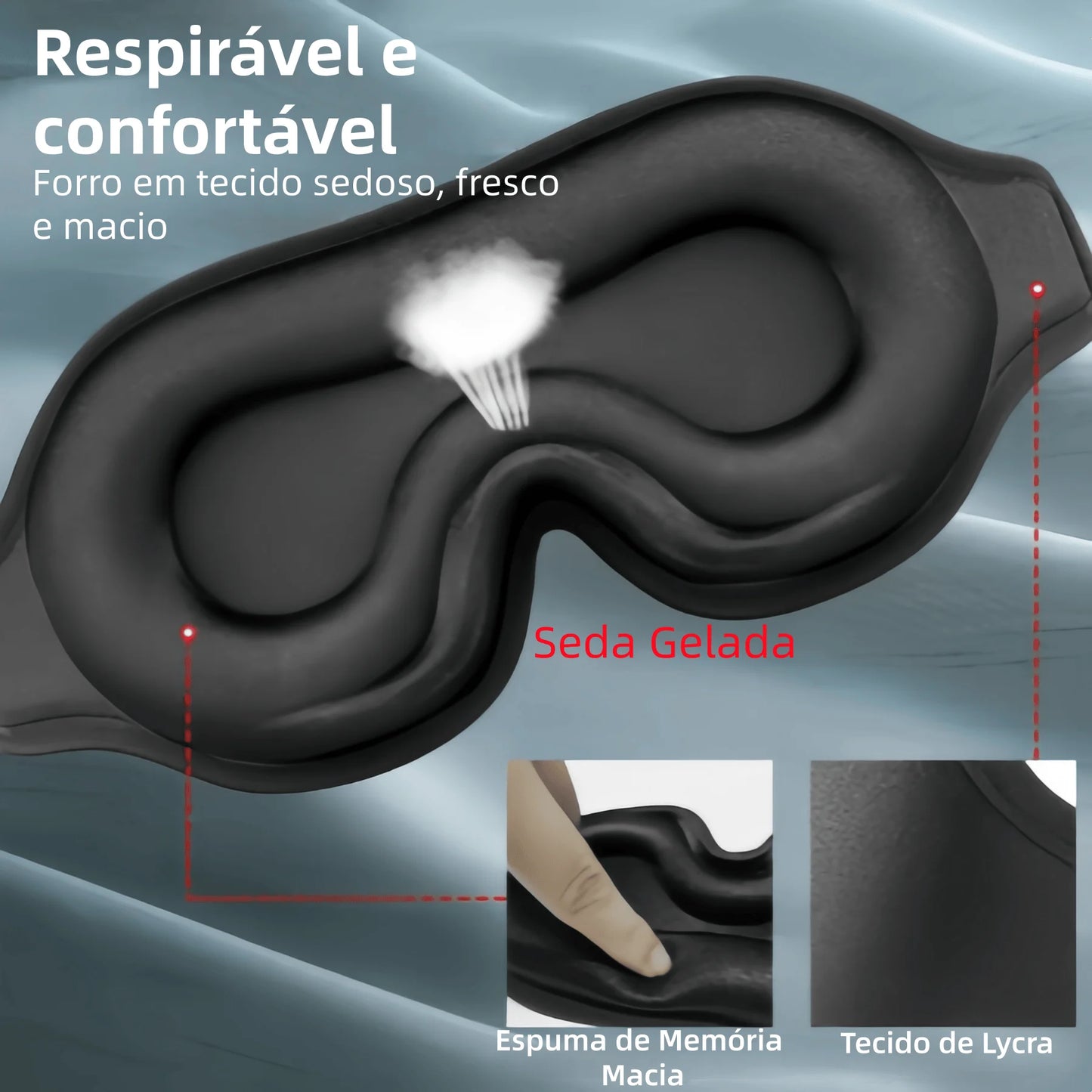 3D Máscara Espuma Confortavel de Dormir 100% Sombra Blackout Zero Pressão Eye Venda Tampa do Olho Noturno