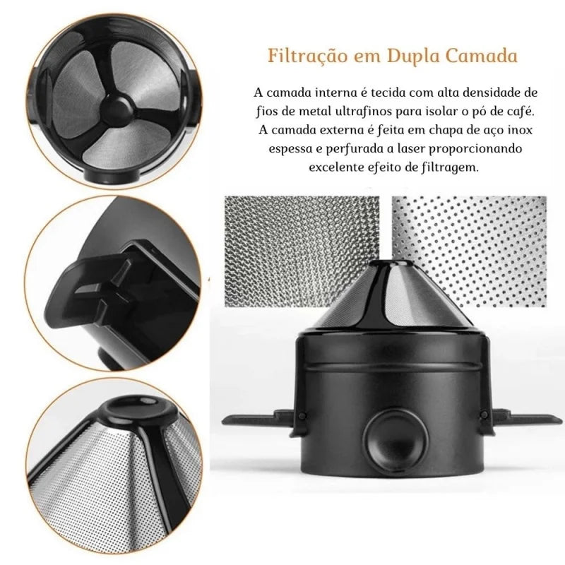Mini Filtro de Café Dobrável Portátil Suporte de Café Reutilizável Suporte de Funil Cestas Gotejador