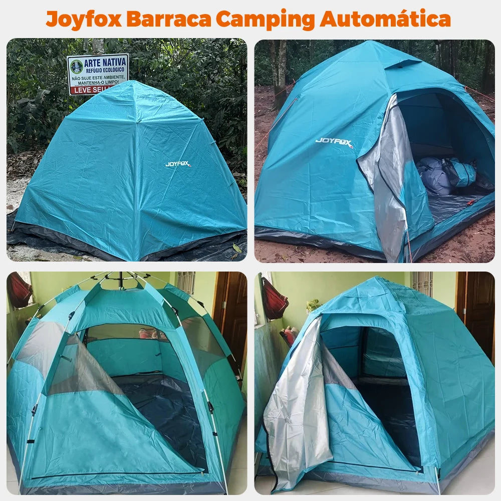 Joyfox Barraca Camping Iglu Automatica 4-8 Pessoas Impermeavel 3000mm com mosca de chuva para família, caminhadas praia pesca