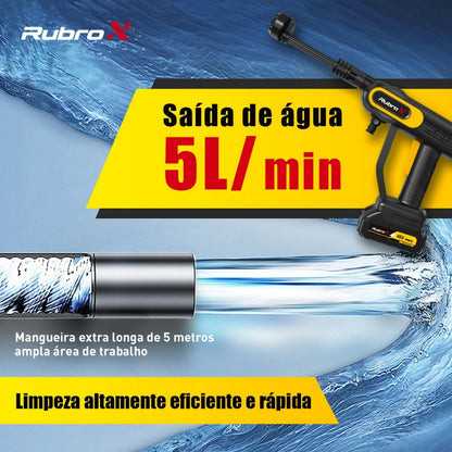 Lavadora de Alta Pressão Sem Fio 300W - Bico Multifuncional 6 em 1 Portátil Recarregável 2 Baterias 6000mAh Com Maleta Bivolt