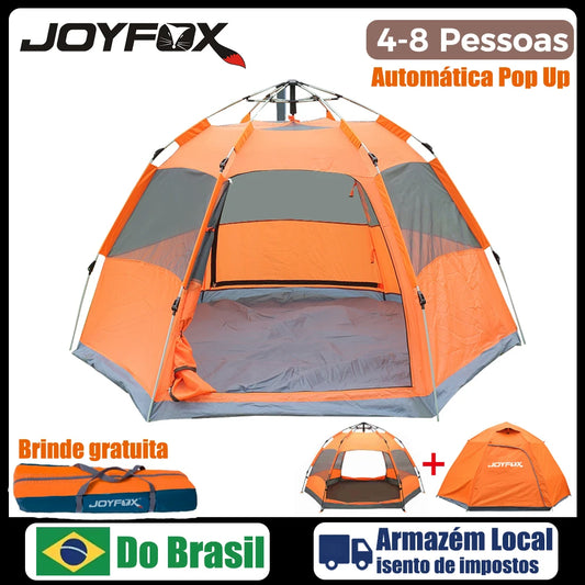 Joyfox Barraca Camping Iglu Automatica 4-8 Pessoas Impermeavel 3000mm com mosca de chuva para família, caminhadas praia pesca