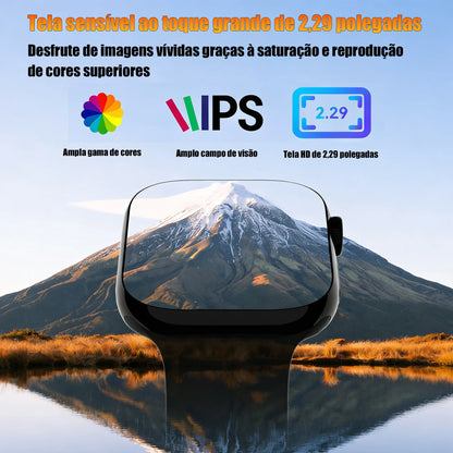10+1Relógio Inteligente Tela Táctil 2,01 Polegadas Vários Modos De Desporto Mensagens Chamadas Presente Homens Mulheres