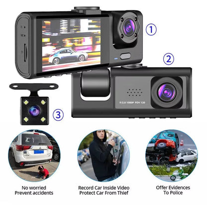 Câmera Veicular Dupla 1080P Dianteira E Traseira, Wi-Fi, Gravação HD Para Segurança