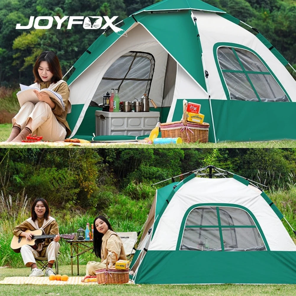 Joyfox Barraca De Camping Automática Com 2 Portas 2 Janelas Tenda De Acampamento Pop-up Instantânea Barraca De Cúpula 4-5 Pessoa