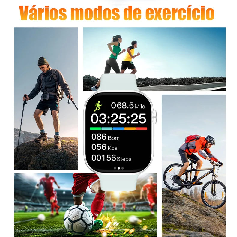 10+1Relógio Inteligente Tela Táctil 2,01 Polegadas Vários Modos De Desporto Mensagens Chamadas Presente Homens Mulheres