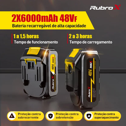 Lavadora de Alta Pressão Sem Fio 300W - Bico Multifuncional 6 em 1 Portátil Recarregável 2 Baterias 6000mAh Com Maleta Bivolt