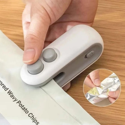 Mini Selador De Embalagem e Sacos; Seladora a Vacuo Recarregavel USB; Cortador de Embalagem
