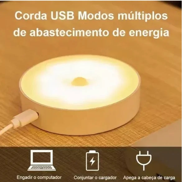 Lâmpada Inteligente Sem Fio Sensor Indução Recarregavel Usb