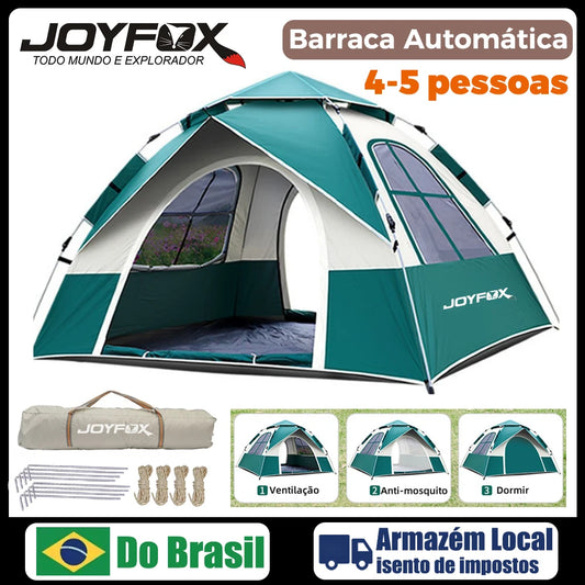Joyfox Barraca De Camping Automática Com 2 Portas 2 Janelas Tenda De Acampamento Pop-up Instantânea Barraca De Cúpula 4-5 Pessoa
