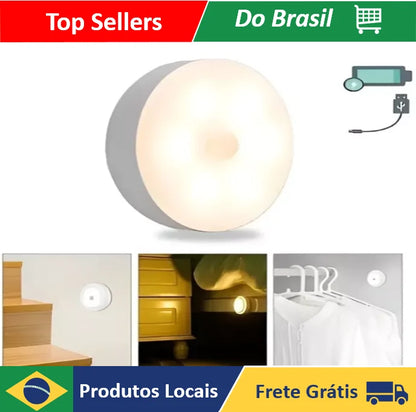 Lâmpada Inteligente Sem Fio Sensor Indução Recarregavel Usb