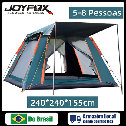 Joyfox Barraca Camping Automática Acampamento Upf50+ 5-8 Pessoas barraca de acampamento Grande Varanda para familiar portátil