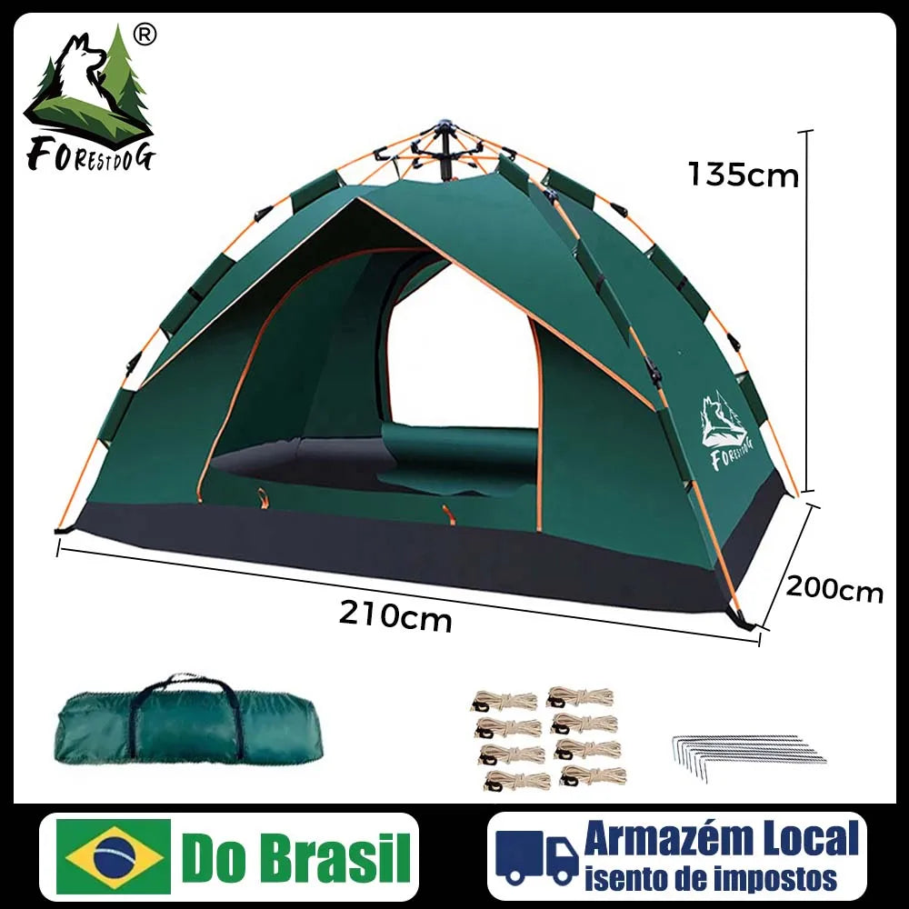 Joyfox Barraca De Camping Automática Com 2 Portas 2 Janelas Tenda De Acampamento Pop-up Instantânea Barraca De Cúpula 4-5 Pessoa