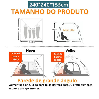 Joyfox Barraca Camping Automática Acampamento Upf50+ 5-8 Pessoas barraca de acampamento Grande Varanda para familiar portátil