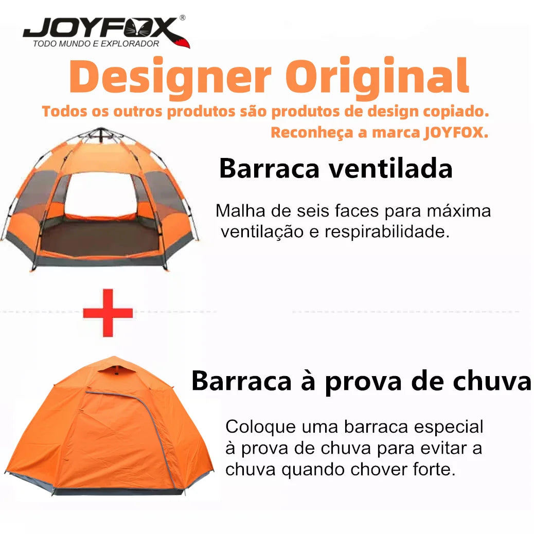 Joyfox Barraca Camping Iglu Automatica 4-8 Pessoas Impermeavel 3000mm com mosca de chuva para família, caminhadas praia pesca