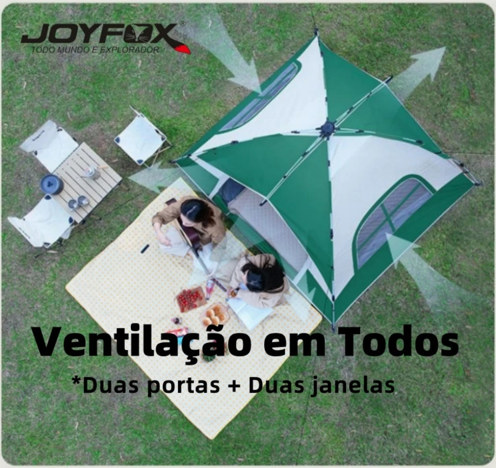 Joyfox Barraca De Camping Automática Com 2 Portas 2 Janelas Tenda De Acampamento Pop-up Instantânea Barraca De Cúpula 4-5 Pessoa