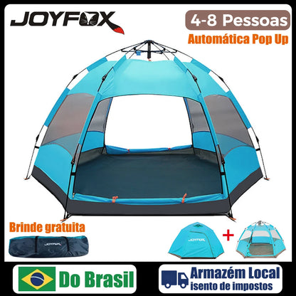 Joyfox Barraca Camping Iglu Automatica 4-8 Pessoas Impermeavel 3000mm com mosca de chuva para família, caminhadas praia pesca