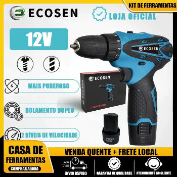 Furadeira Parafusadeira 12V 3900mAh 28N.m com Maleta e Acessorios