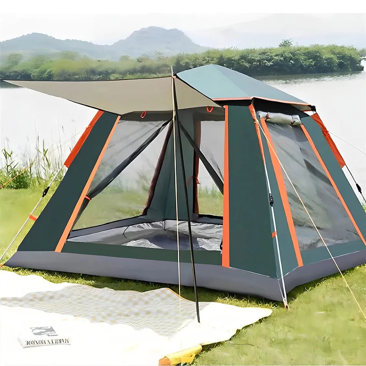 Joyfox Barraca Camping Automática Acampamento Upf50+ 5-8 Pessoas barraca de acampamento Grande Varanda para familiar portátil