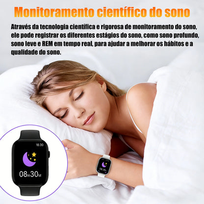 10+1Relógio Inteligente Tela Táctil 2,01 Polegadas Vários Modos De Desporto Mensagens Chamadas Presente Homens Mulheres