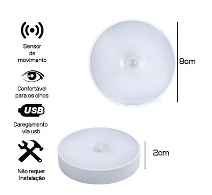 Lâmpada Inteligente Sem Fio Sensor Indução Recarregavel Usb