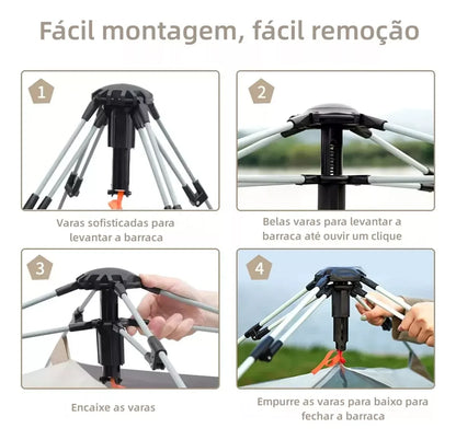 Joyfox Barraca Camping Automática Acampamento Upf50+ 5-8 Pessoas barraca de acampamento Grande Varanda para familiar portátil