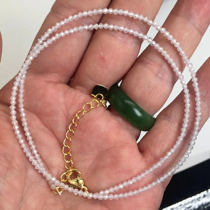 Colares de contas de pedra natural 2mm tamanho pequeno facetado redondo quartos turmalinas mini contas colares para mulheres jóias presentes