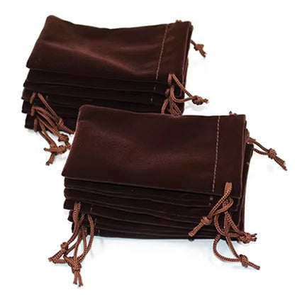 100 unidades de sacos de veludo com cordão para joias, bolsas de camurça macia 5x7cm 7x9cm 9x12cm, pequenas embalagens para presentes, para anéis, brincos e pulseiras