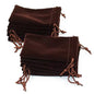 100 unidades de sacos de veludo com cordão para joias, bolsas de camurça macia 5x7cm 7x9cm 9x12cm, pequenas embalagens para presentes, para anéis, brincos e pulseiras
