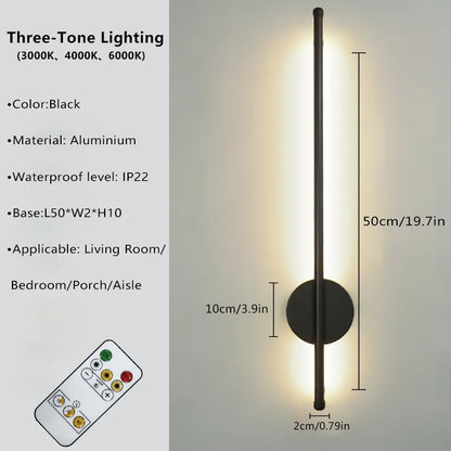 Luminária de parede magnética recarregável 50, preta, dourada, para sala de estar, quarto, corredor, estudo, escada, vestiário, iluminação led, fiação grátis