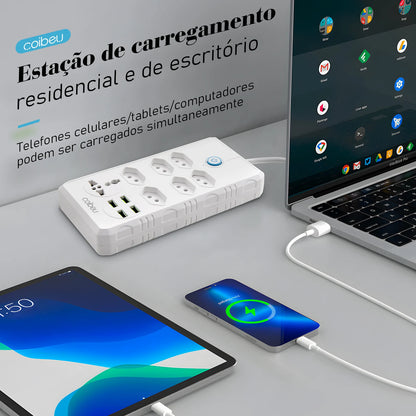 Extensão tomada,Extensão elétrica,Tomada usb,Filtro de linha de tomada,Regua tomadas de energia,Extensao eletrica,110-220V,10A