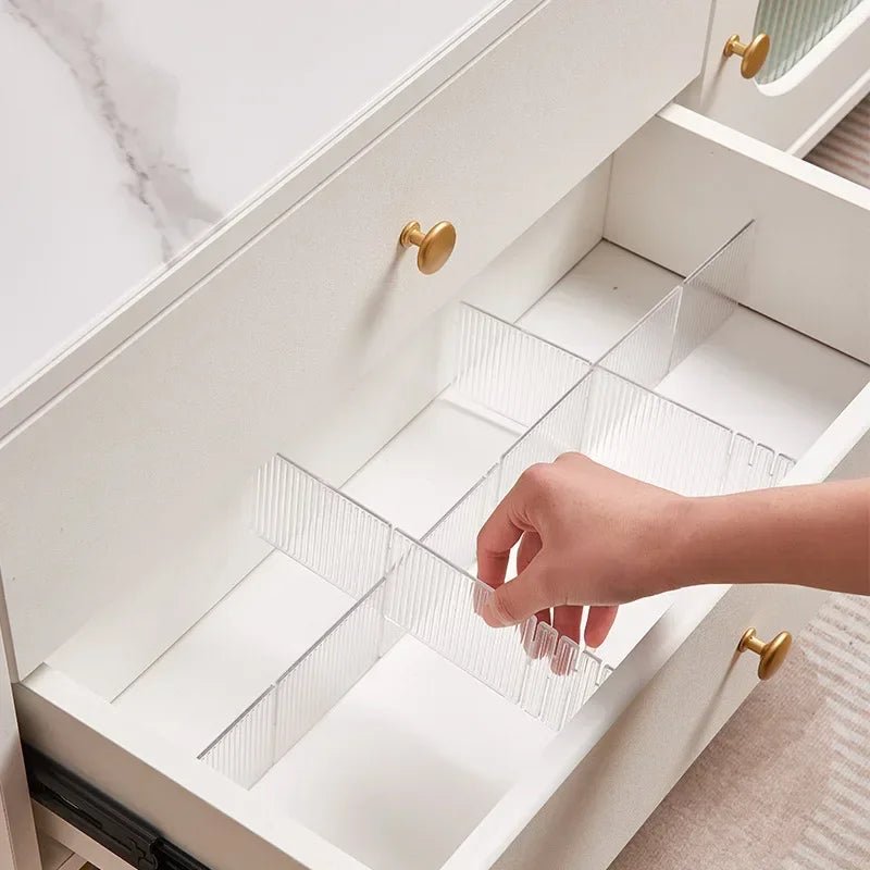 Divisor organizador de gaveta de plástico, divisor de armazenamento de gaveta ajustável diy, separador para meias, roupas íntimas e papelaria escolar