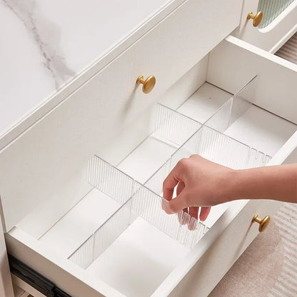 Divisor organizador de gaveta de plástico, divisor de armazenamento de gaveta ajustável diy, separador para meias, roupas íntimas e papelaria escolar