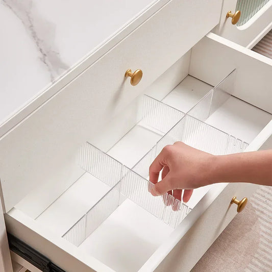 Divisor organizador de gaveta de plástico, divisor de armazenamento de gaveta ajustável diy, separador para meias, roupas íntimas e papelaria escolar
