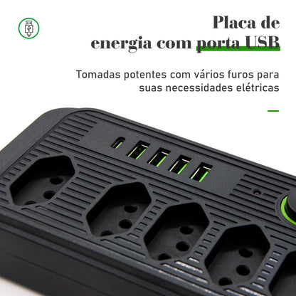 Extensão tomada,Extensão elétrica,Tomada usb,Filtro de linha de tomada,Regua tomadas de energia,Extensao eletrica,110-220V,10A
