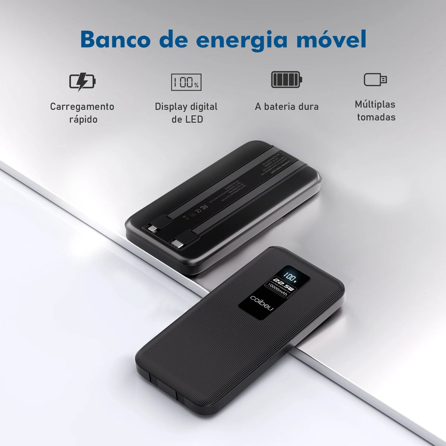 Powerbank， Powerbank 10000mah， Powerbak， Power Bank Portátil， Bateria Portátil， Pilhas Recarregáveis， Coibeu, 23W
