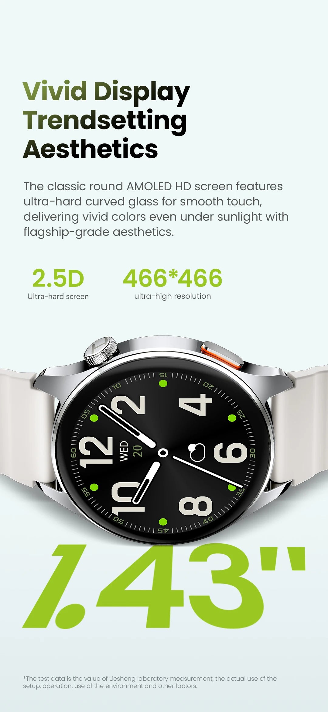 Relógio HAYLOU 4S GPS Smartwatch com Tela HD AMOLED de 1.43”, Posicionamento GPS por 5 Satélites, 120+ Modos de Treino, Relógio Inteligente para Fitness