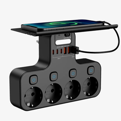 4000w ue plug power strip tomada multifuncional inteligente luz noturna interruptor independente tomada padrão europeu com portas usb c