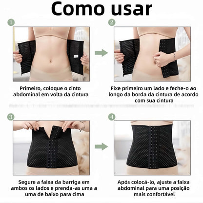 Cinta Elastique Feminina Modeladora Redutor Afina Cintura Mulher Fitness Abdominal Tecido Eleástico