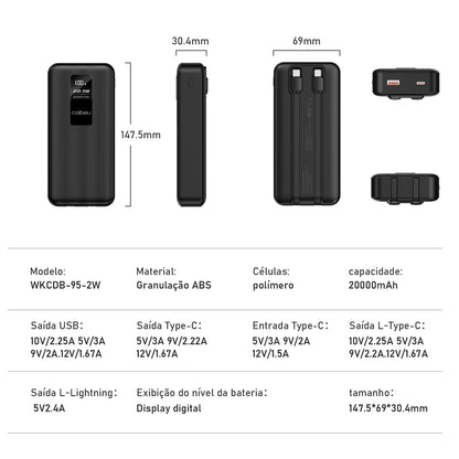 Powerbank， Powerbank 10000mah， Powerbak， Power Bank Portátil， Bateria Portátil， Pilhas Recarregáveis， Coibeu, 23W