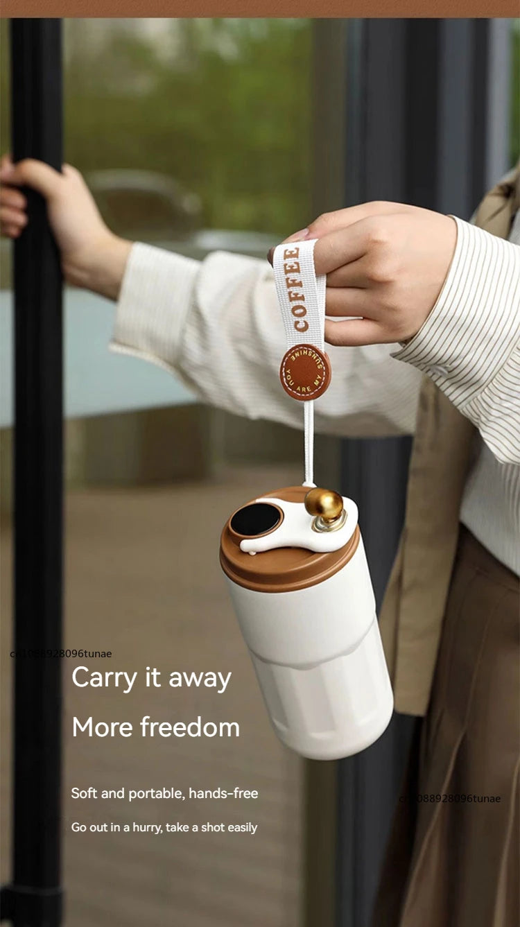 Copo de café com display digital inteligente de temperatura LED Garrafa térmica de aço inoxidável mantém frio e calor caneca térmica copo esportivo