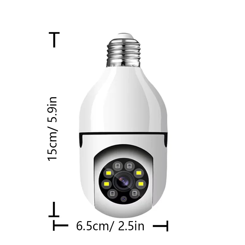 Câmeras de Segurança com Lâmpada, Câmera WiFi Sem Fio para Exterior 5GHz, 360 Graus, Soquete E27