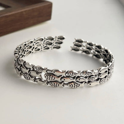 100% sólido 925 prata esterlina retro pulseira para mulheres homens vintage artesanal flor patern pulseira presente de aniversário