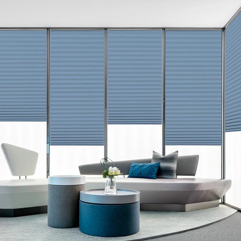 Cortinas plissadas autoadesivas, 5 tamanhos, banheiro, varanda, meia blackout, cortinas para quarto, sala de estar, varanda