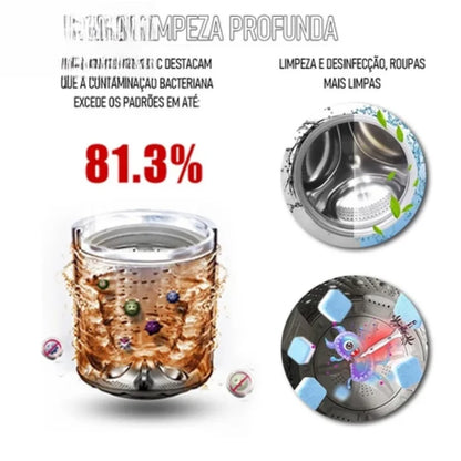 Pastilhas Efervescentes para Limpeza de Máquinas de Lavar Roupa Multifuncionais para Modelos Frontais ou de Superior
