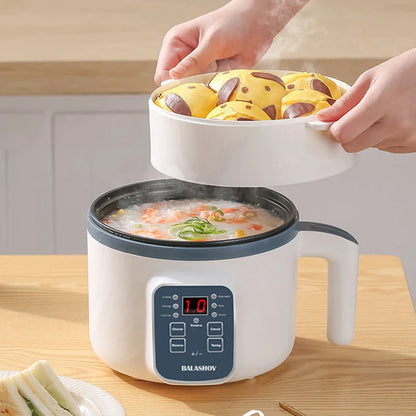 Panela elétrica de arroz 1,7l, camada dupla única, 220v, multifogão, antiaderente, mecânica inteligente, multicooker, panela de arroz no vapor para casa