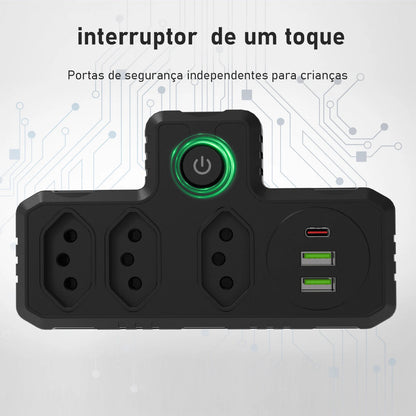 Extensão tomada,Extensão elétrica,Tomada usb,Filtro de linha de tomada,Regua tomadas de energia,Extensao eletrica,110-220V,10A