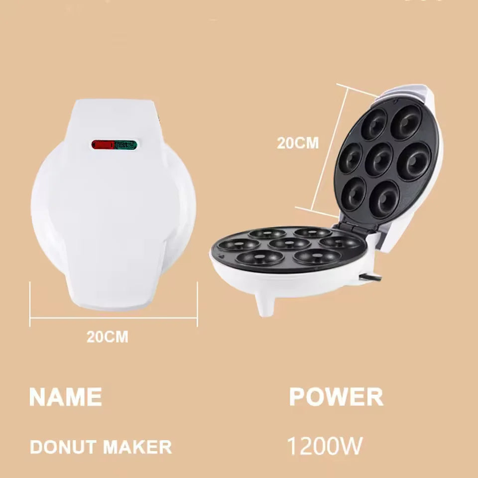 Máquina Elétrica de Fazer Mini Donuts Brazi com Aquecimento Dupla Face e Revestimento Antiaderente para Café da Manhã, Sobremesas, Lanches, Festas em Família e Padarias