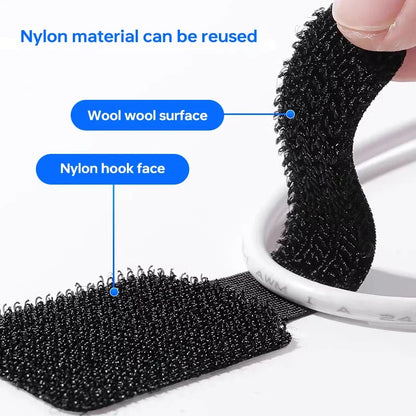 Releasable Nylon Abraçadeiras, Loop Reutilizável, Hoop Tape, Correias Laço, Mouse, Fones de ouvido, Gerenciamento de fio, 20 pcs, 10 pcs, 5pcs
